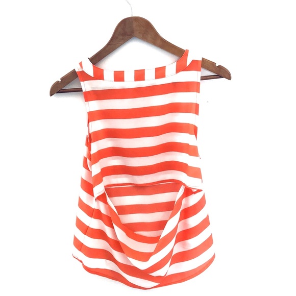 Jack by BB Dakota Crop Top Orange Stripe XS - Picture 2 of 4